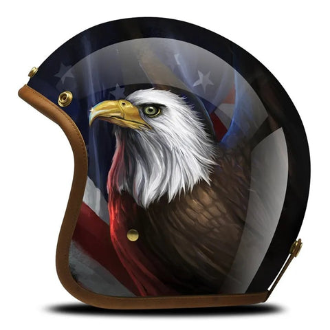 Hand Painted American Eagle Retro Motorcycle Helmet is brought to you by KingsMotorcycleFairings.com