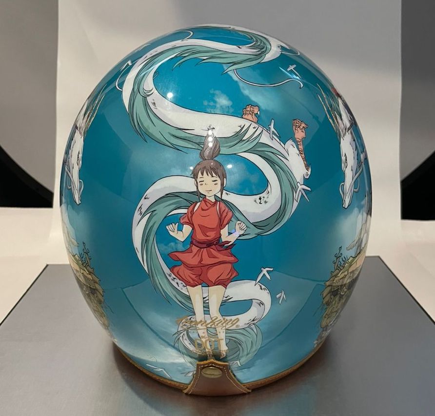 Hand Painted Motorcycle Helmet, Anime Retro Hand Painted Motorcycle Helmet, Anime Retro