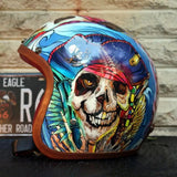 Hand Painted Panda Skull Pirate Retro Motorcycle Helmet is brought to you by KingsMotorcycleFairings.com