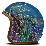 Hand Painted Peacock Motorcycle Helmet is brought to you by KingsMotorcycleFairings.com