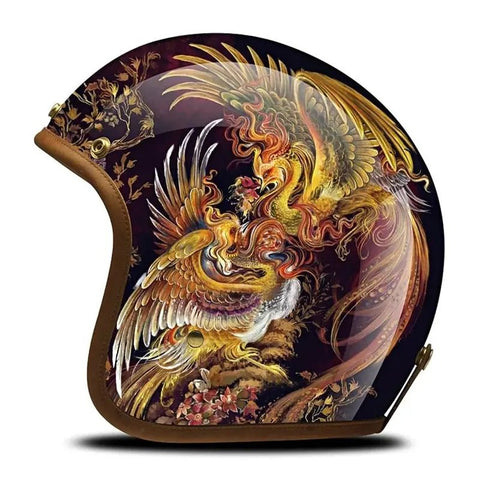 Hand Painted Phoenix Bird Motorcycle Helmet is brought to you by KingsMotorcycleFairings.com