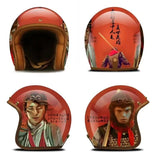Hand Painted Samurai Retro Motorcycle Helmet is brought to you by KingsMotorcycleFairings.com
