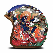 Hand Painted Voodoo Horse Rider Retro Motorcycle Helmet is brought to you by KingsMotorcycleFairings.com