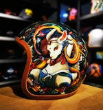 Hand Painted White Rabbit Motorcycle Helmet is brought to you by KingsMotorcycleFairings.com