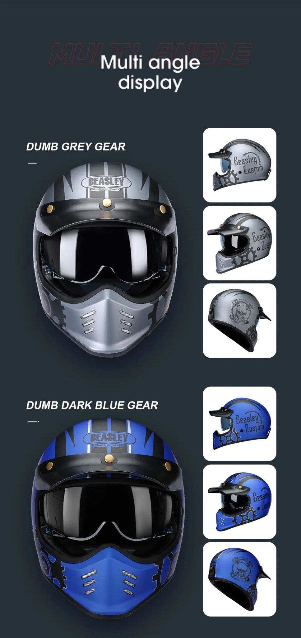 Red, White & Blue Lightning Beasley Open-Face Motorcycle Helmet is brought to you by KingsMotorcycleFairings.com