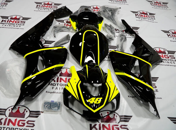 Honda CBR1000RR (2006-2007) Black & Neon Yellow 46 Fairings at KingsMotorcycleFairings.com