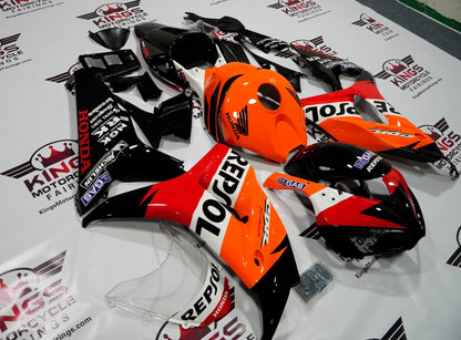 Honda CBR1000RR (2006-2007) Black, Orange, Red & White REPSOL Fairings at KingsMotorcycleFairings.com.