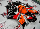 Honda CBR1000RR (2006-2007) Black, Orange, Red & White REPSOL Fairings at KingsMotorcycleFairings.com.