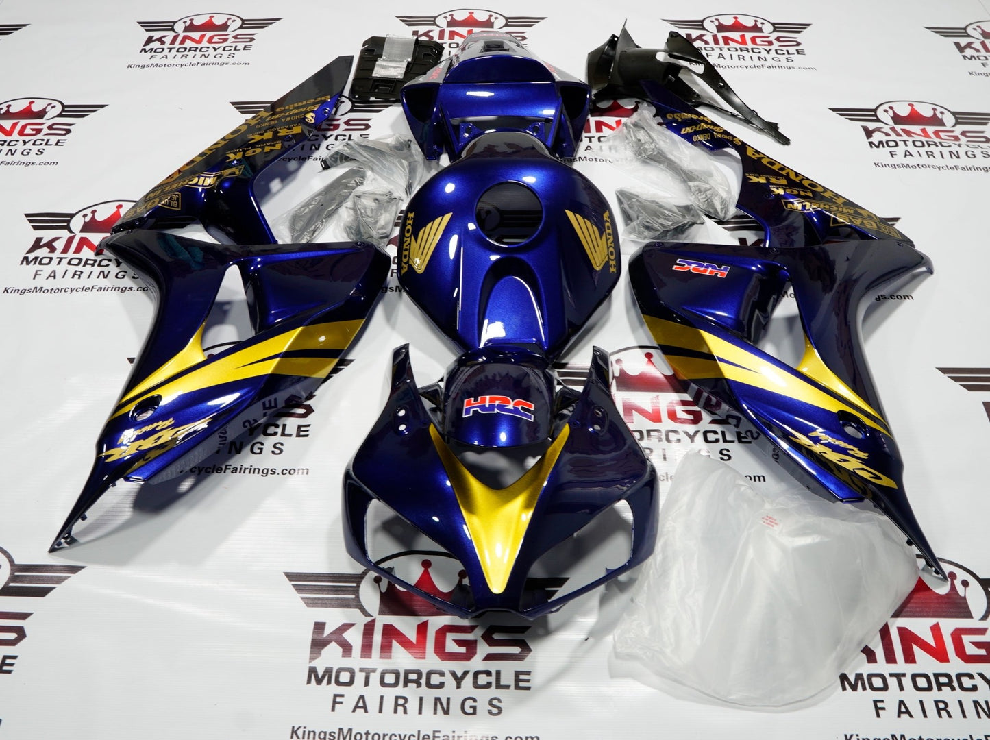 Honda CBR1000RR (2006-2007) Dark Blue & Gold Fairings at KingsMotorcycleFairings.com