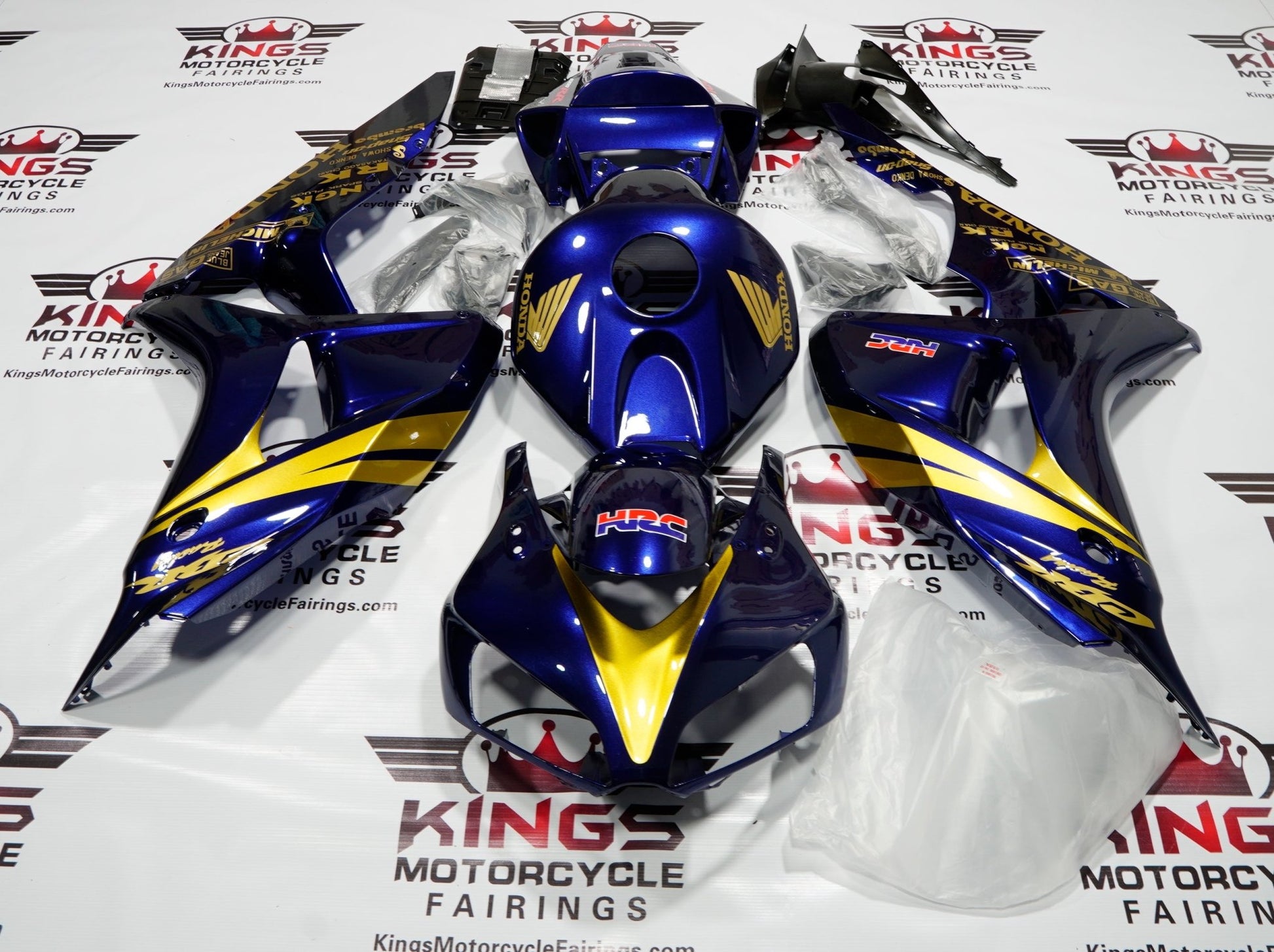 Honda CBR1000RR (2006-2007) Dark Blue & Gold Fairings at KingsMotorcycleFairings.com