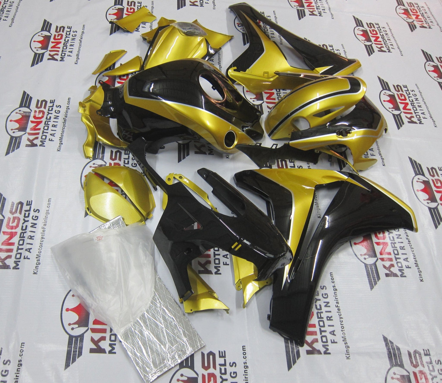 Honda CBR1000RR (2008-2011) Black & Gold Fairings at KingsMotorcycleFairings.com