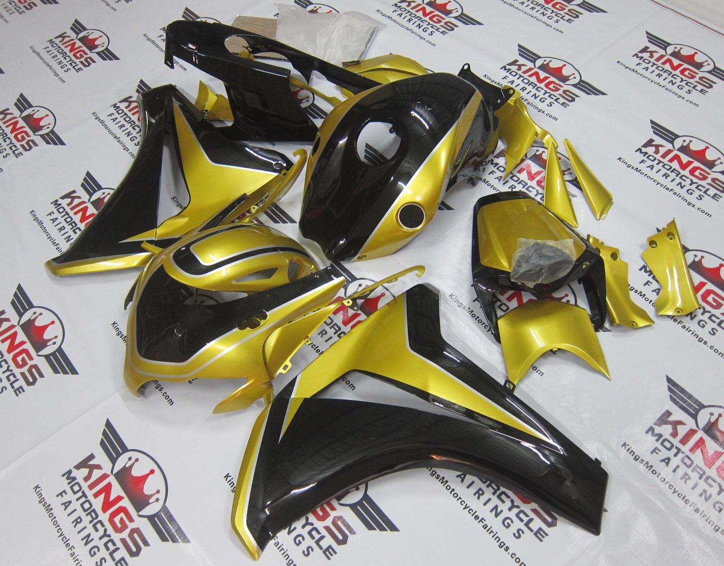 Honda CBR1000RR (2008-2011) Black & Gold Fairings at KingsMotorcycleFairings.com