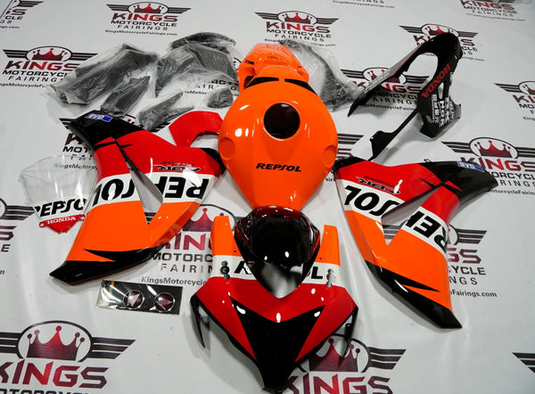 Honda CBR1000RR (2008-2011) Orange, Black & Red Repsol Fairings at KingsMotorcycleFairings.com