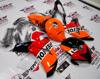 Honda CBR1000RR (2008-2011) Orange, Black & Red Repsol Fairings at KingsMotorcycleFairings.com