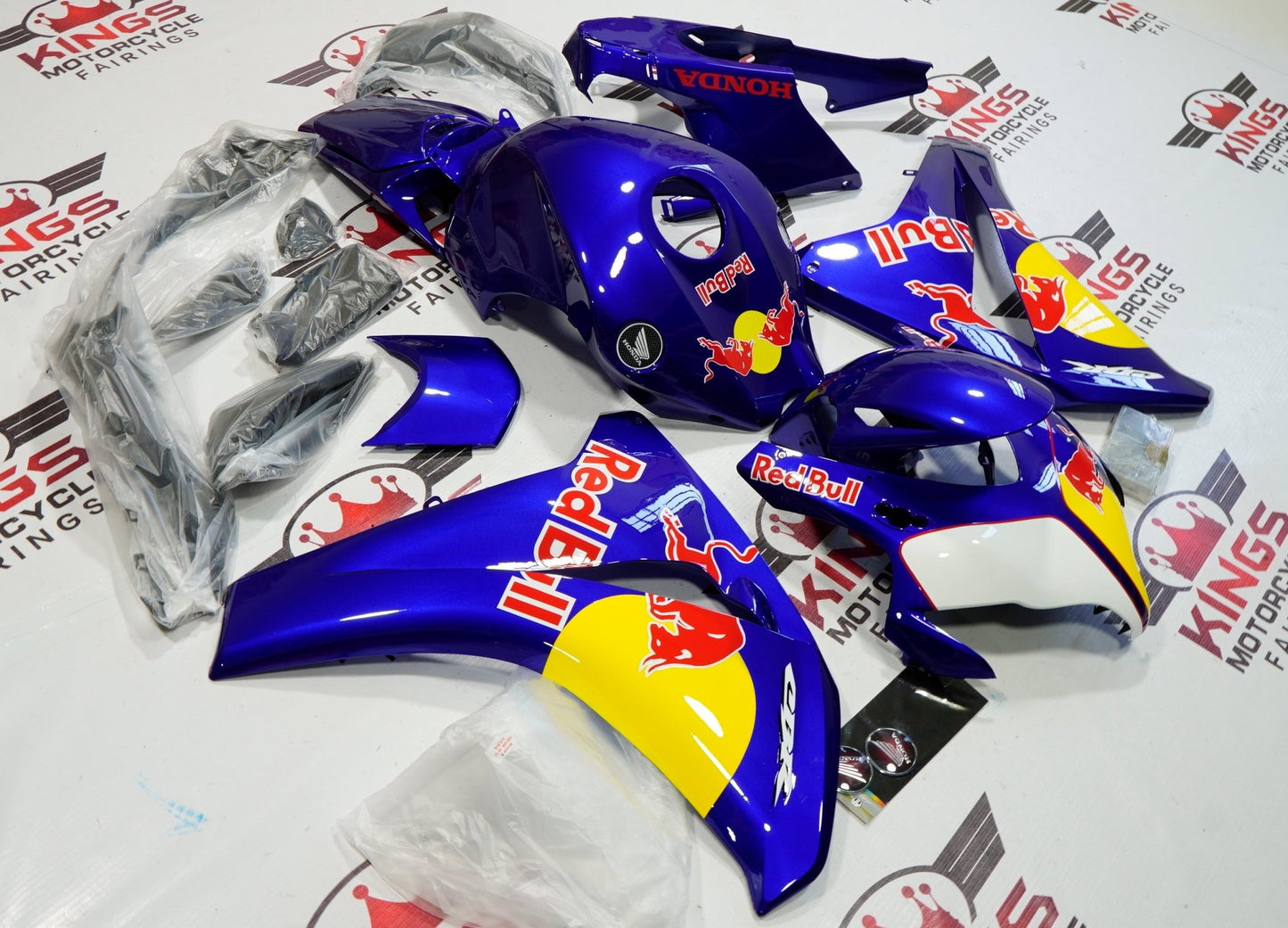 Honda CBR1000RR (2008-2011) Blue, Red, Yellow & White RedBull Fairings at KingsMotorcycleFairings.com