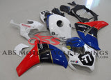 White, Blue and Red Elf #77 Fairing Kit for a 2008, 2009, 2010 & 2011 Honda CBR1000RR motorcycle