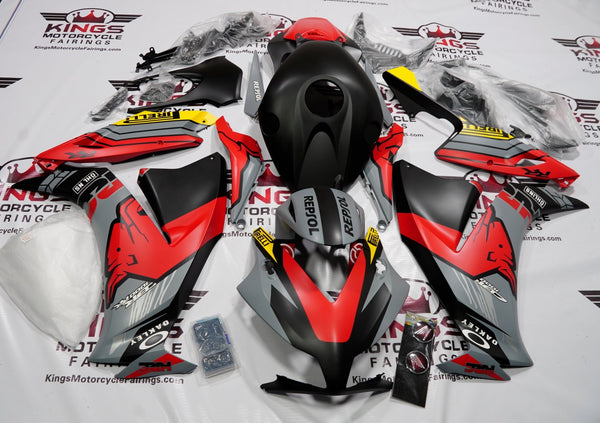 Honda CBR1000RR (2012-2016) Matte Black, Matte Red & Matte Gray Bull Fairings at KingsMotorcycleFairings.com