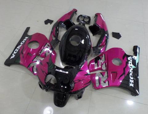 Pink, Black and Chrome Fairing Kit for a 1990, 1991, 1992, 1993, 1994, 1995, 1996, 1997 & 1998 Honda CBR250 MC22 motorcycle