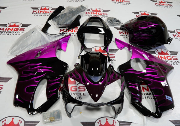 Honda CBR600F4i (2001-2003) Black & Purple Flame Fairings