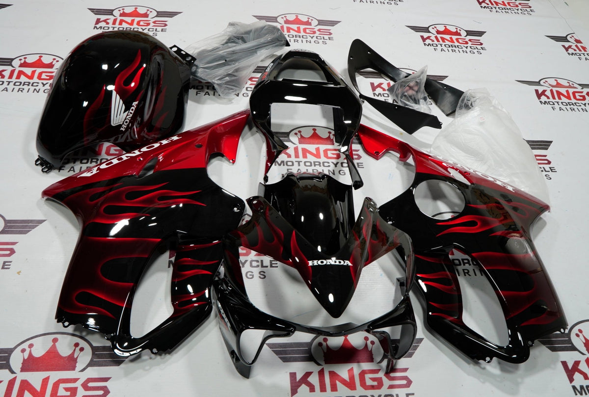 Honda CBR600F4i 2001 2003 Black with Candy Apple Red Flame