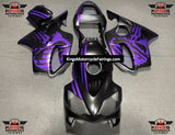 Honda CBR600F4i (2001-2003) Matte Black & Purple Skull Fairings at KingsMotorcycleFairings.com
