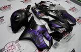 Honda CBR600F4i (2001-2003) Matte Black & Purple Skull Fairings at KingsMotorcycleFairings.com