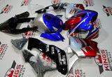 Blue, Red, Silver and Black Fairing Kit for a 2003, 2004 Honda CBR600RR motorcycle