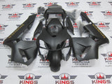 Honda CBR600RR (2003-2004) Matte Black & Gold Fairings at KingsMotorcycleFairings.com
