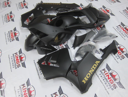 Honda CBR600RR (2003-2004) Matte Black & Gold Fairings at KingsMotorcycleFairings.com
