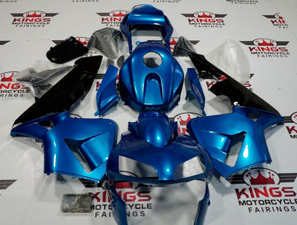 Honda CBR600RR (2003-2004) Metallic Blue, Black Fairings at KingsMotorcycleFairings.com