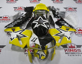Yellow, Black and White Star Fairing Kit for a 2003 and 2004 Honda CBR600RR motorcycle