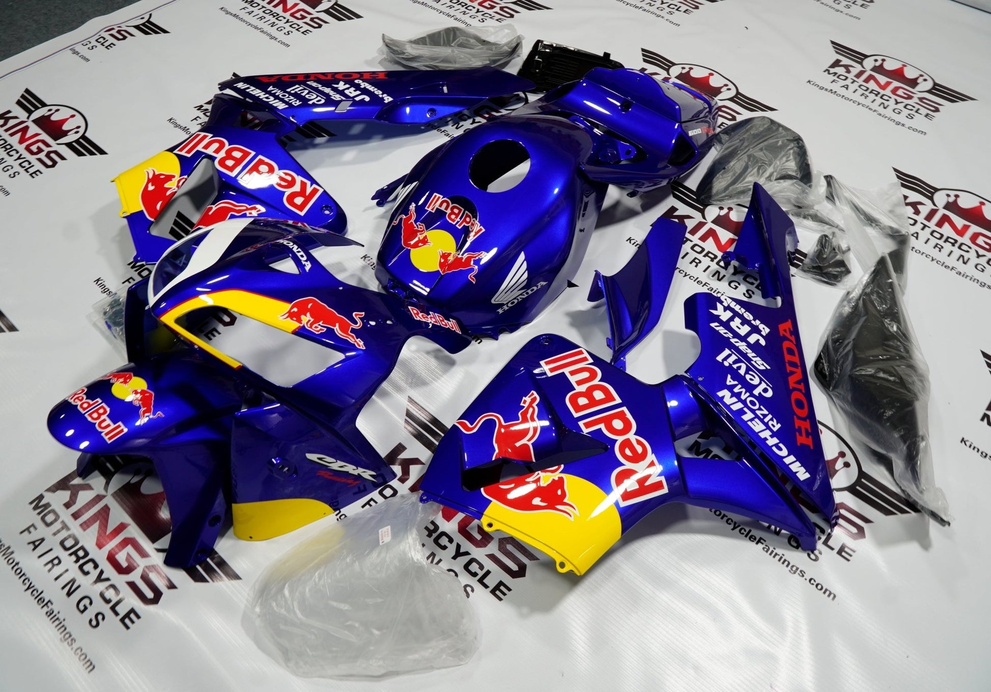 Honda CBR600RR (2005-2006) Blue Red Bull Fairings at KingsMotorcycleFairings.com