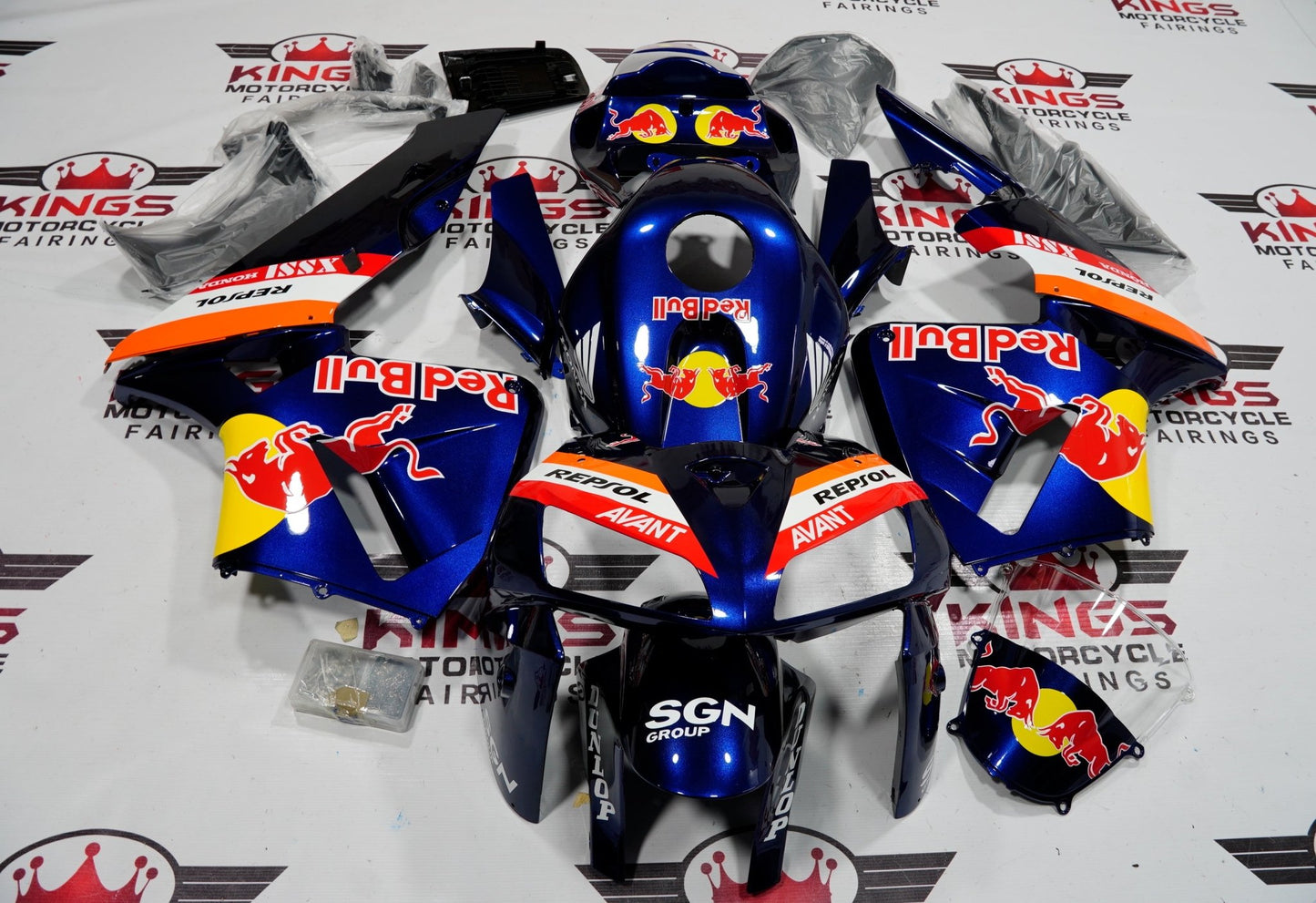 Honda CBR600RR (2005-2006) Dark Blue Red Bull Fairings at KingsMotorcycleFairings.com