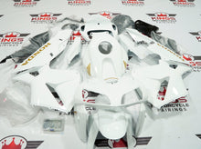 White and Gold Fairing Kit for a 2005 and 2006 Honda CBR600RR motorcycle at KingsMotorcycleFairings.com