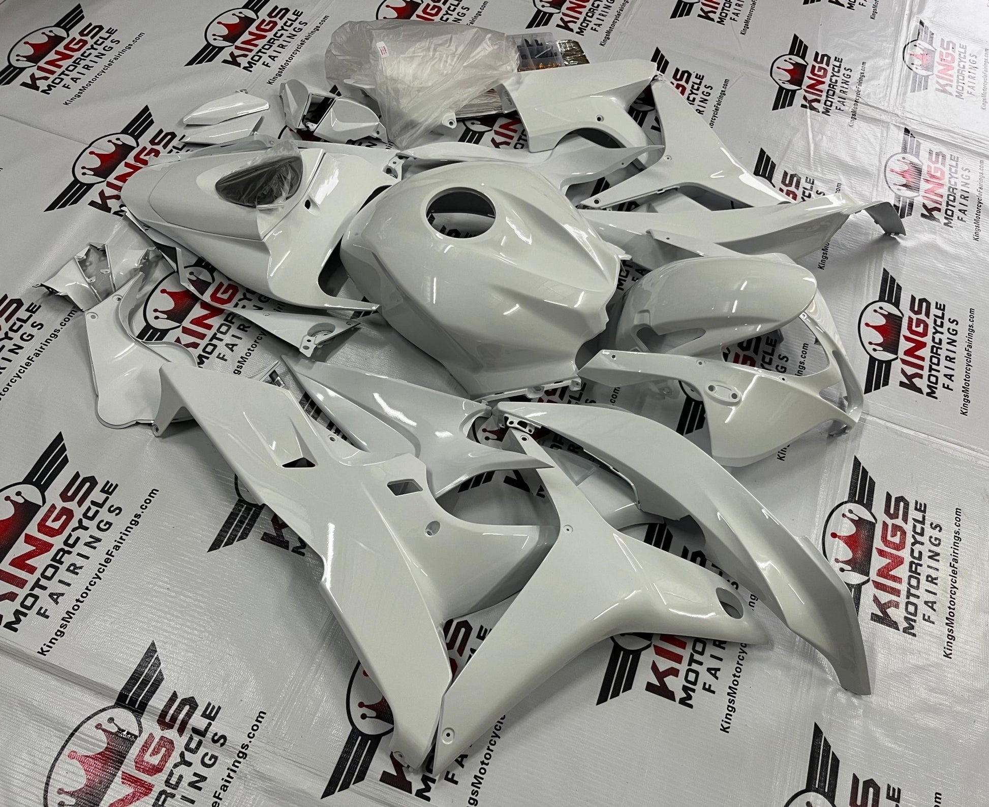 Honda CBR600RR (2007-2008) All White Fairings at KingsMotorcycleFairings.com