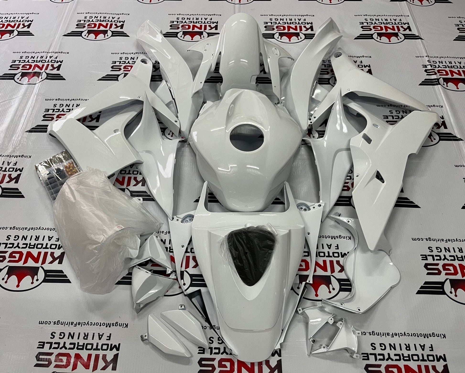 Honda CBR600RR (2007-2008) All White Fairings at KingsMotorcycleFairings.com