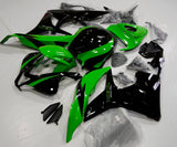 Black and Green Fairing Kit for a 2007 and 2008 Honda CBR600RR motorcycle