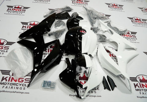 Honda CBR600RR (2007-2008) Black & White Split Fairings at KingsMotorcycleFairings.com