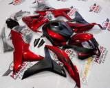 Candy Apple Red and Matte Black Fairing Kit for a 2007 and 2008 Honda CBR600RR motorcycle