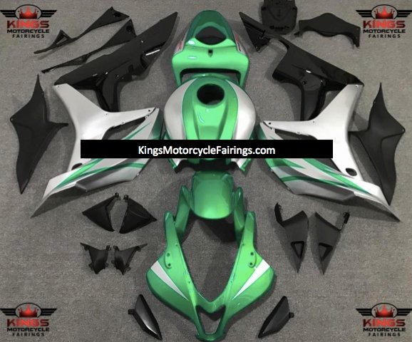 Honda CBR600RR (2007-2008) Green, Silver & Black Fairings