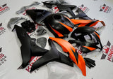 Matte Black and Orange Fairing Kit for a 2007 and 2008 Honda CBR600RR motorcycle