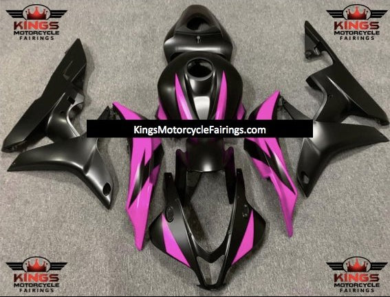 Honda CBR600RR Fairings (2007-2008) Matte Black, Pink from KingsMotorcycleFairings.com