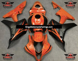 Orange, Black and Matte Black Fairing Kit for a 2007 and 2008 Honda CBR600RR motorcycle