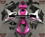 Pink, Silver and Black Fairing Kit for a 2007 and 2008 Honda CBR600RR motorcycle