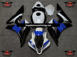 White, Black and Blue Fairing Kit for a 2007 and 2008 Honda CBR600RR motorcycle