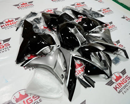 Black, Silver and White Bridgestone Fairing Kit for a 2009, 2010, 2011 & 2012 Honda CBR600RR motorcycle - KingsMotorcycleFairings.com