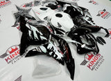 Black and White Leyla Fairing Kit for a 2009, 2010, 2011 & 2012 Honda CBR600RR motorcycle