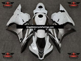White and Silver Fairing Kit for a 2009, 2010, 2011 & 2012 Honda CBR600RR motorcycle