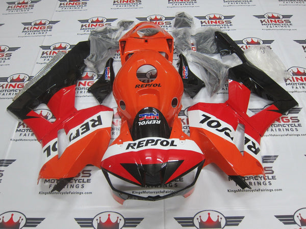 Honda CBR600RR (2013-2021) Red, Orange, White & Black HRC Repsol Fairings at KingsMotorcycleFairings.com