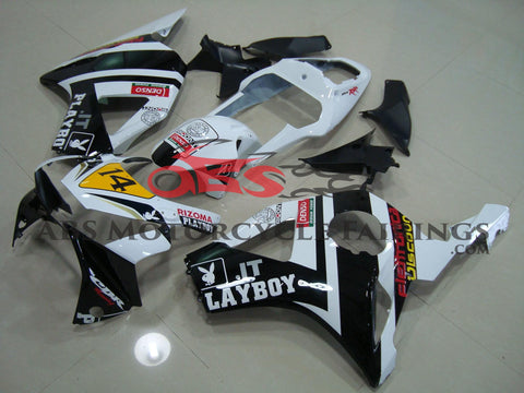 HONDA CBR900RR 954 (2002-2003) White, Black & Yellow Playboy Fairings at KingsMotorcycleFairings.com